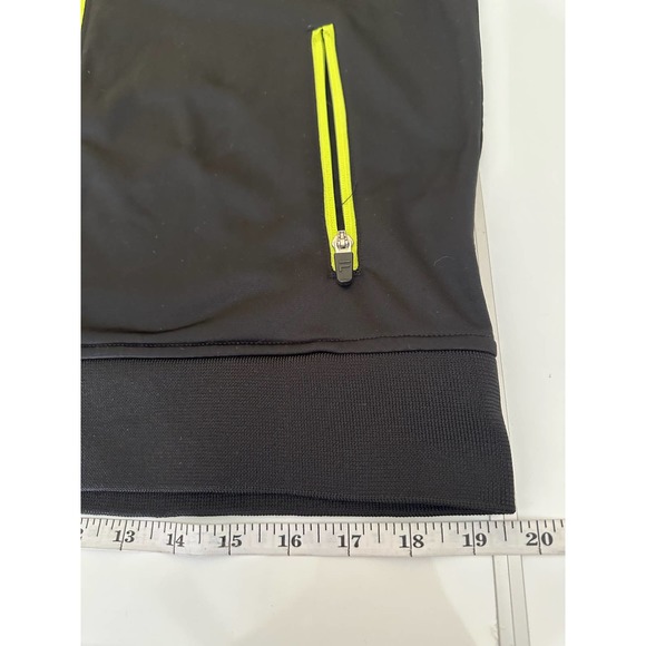 Women M Fila black jacket neon green yellow edge zipper workout - Picture 8 of 13